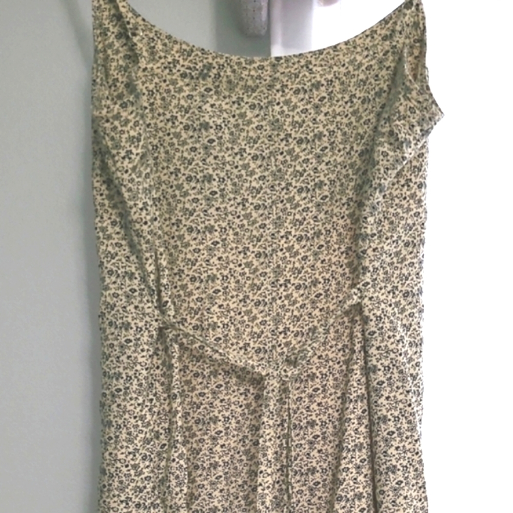 PacSun Floral Print Dress - Cream Colored With Blue Print